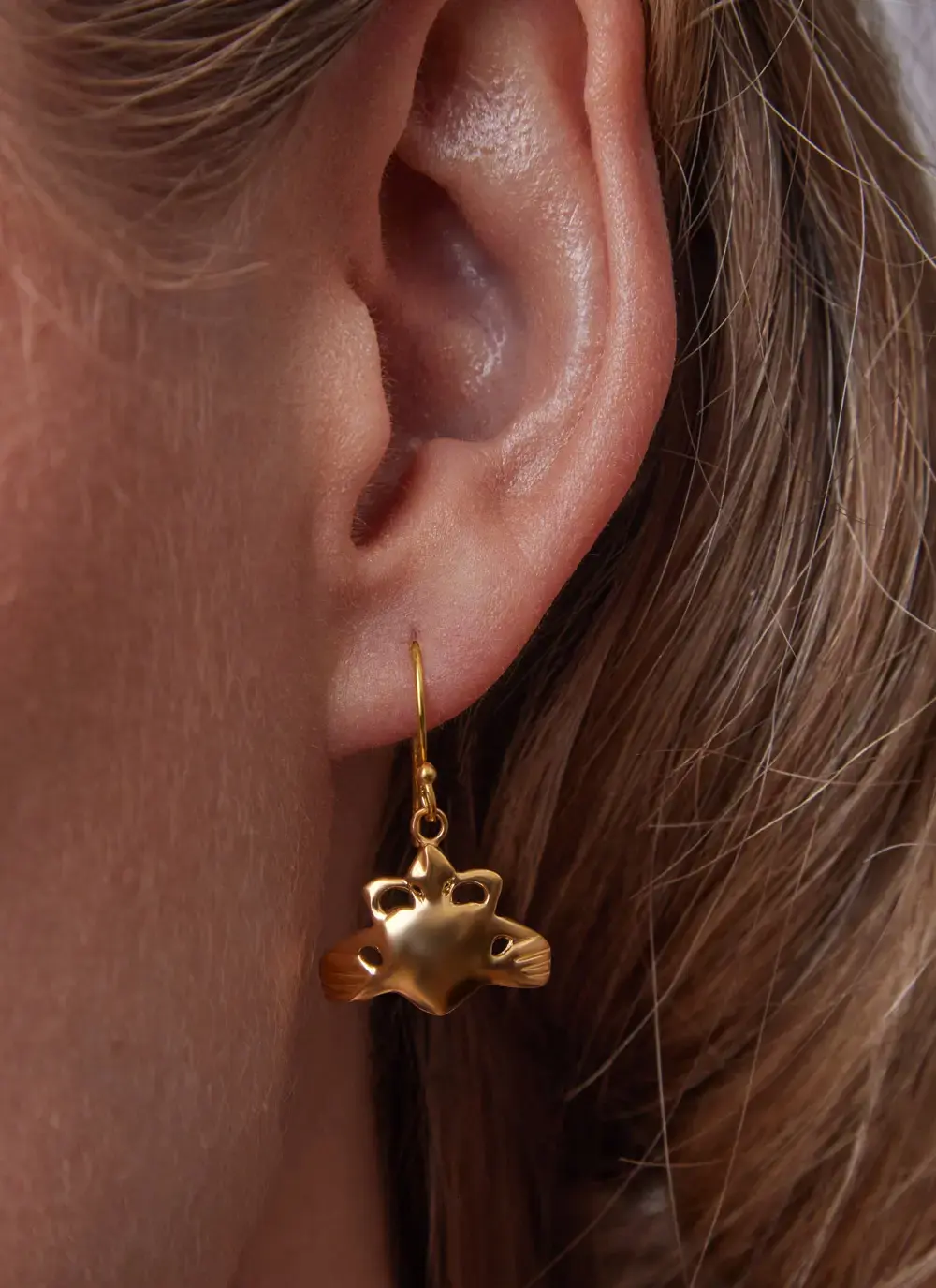 18K Gold Vermeil Claddagh Drop Earrings